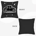 thumbnail image 6 of Set of 2 18x18in Throw Pillow Covers - Modern Black Cushion with White Car Outline Design Perfect for Couch Bed or Car Decor, 6 of 8