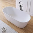thumbnail image 4 of MEDUNJESS 67" Freestanding Bathtub, Solid Surface Stone Resin Freestanding Tubs with Overflow and Pop-up Drain, Matte White, 4 of 11