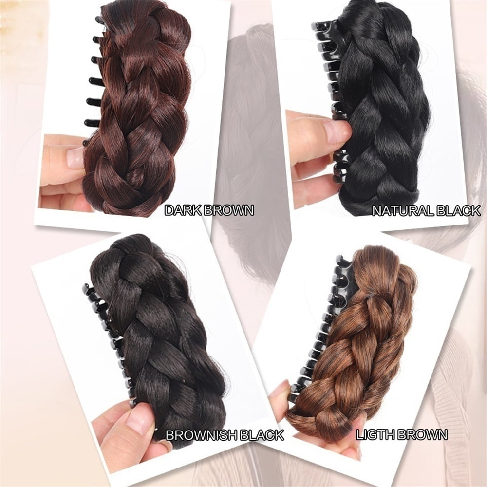 Braided Bun Hair Piece Claw Clip in Synthetic Twisted Braiding Chignon Hair Extension