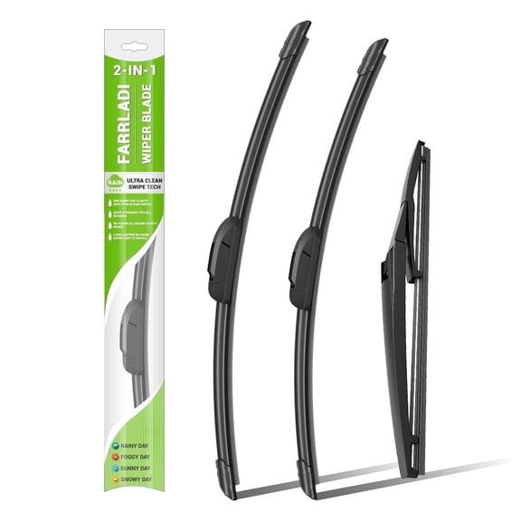 Windshield Wipers Replacement for Kia Soul 2010-2019/Soul EV 2015-2019/Sorento 2011-2015,OEM Quality Premium All-Season Front Rear Wiper Blades-24" 20" 11"(Pack of 3)