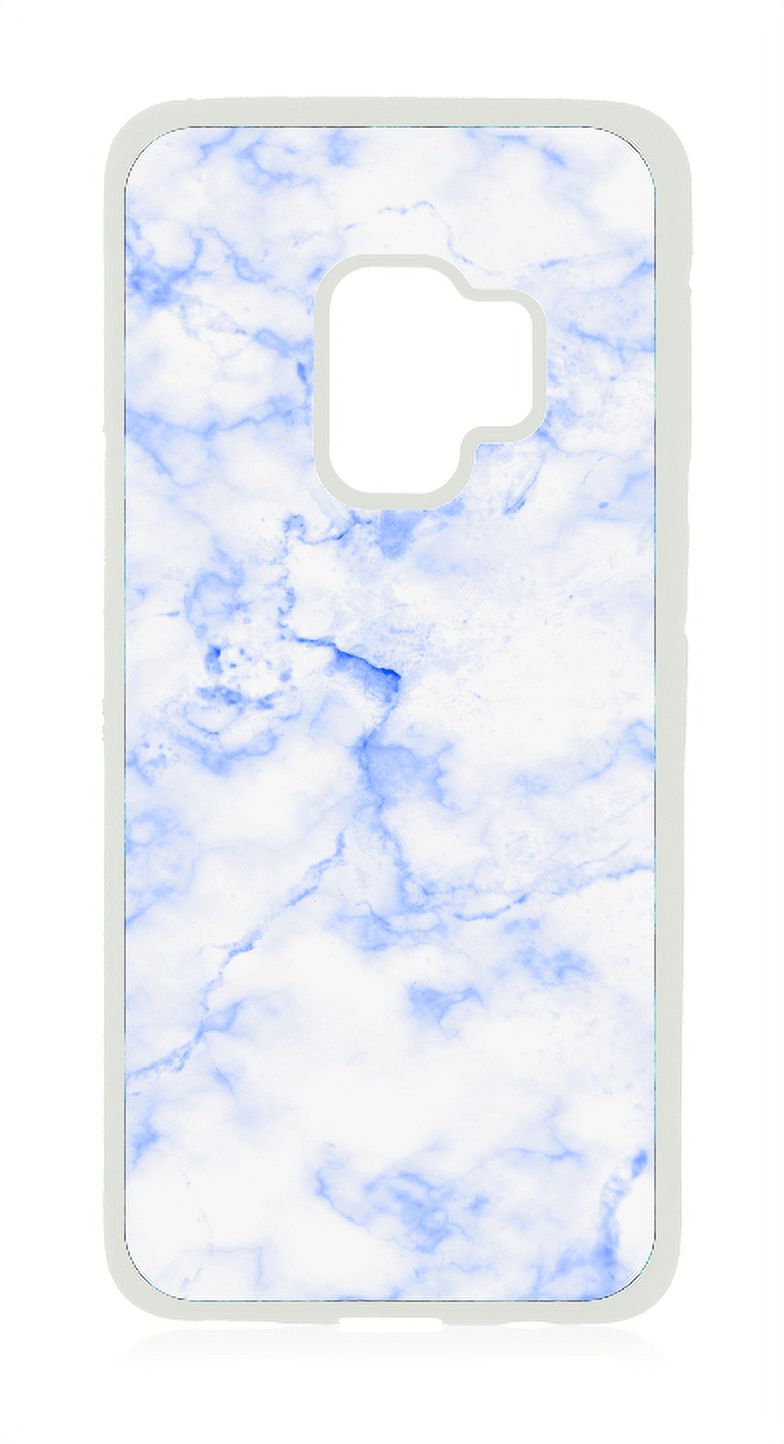 Blue and White Samsung Galaxy s9 Marble Case - s9 Marble Phone Case White Rubber Case for the Samsung Galaxy s9 - Samsung Galaxy s9 Accessories - image 1 of 1