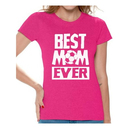 Awkward Styles Women's Best Mom Ever Graphic T-shirt Tops Soccer Mom Gift