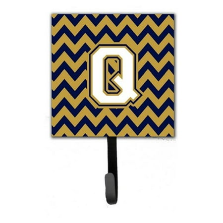 

Carolines Treasures CJ1057-QSH4 Letter Q Chevron Navy Blue & Gold Leash or Key Holder