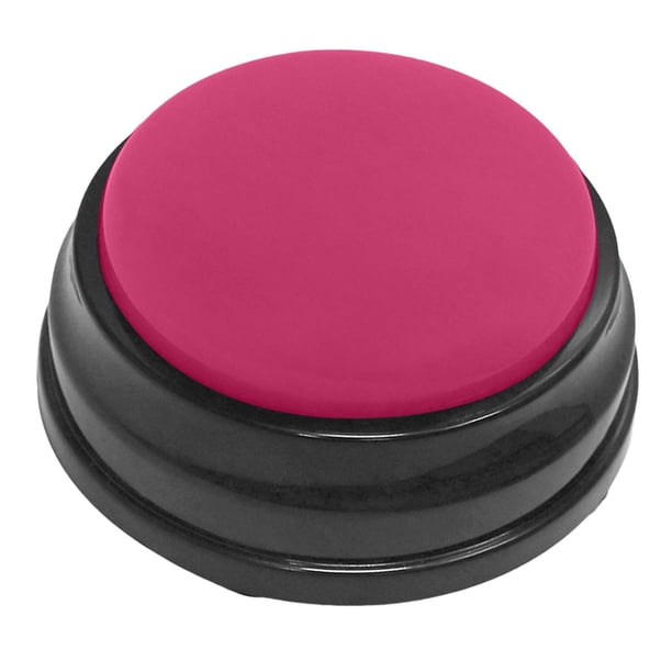 Vogacara Botón de sonido grabable Perro Juguete interactivo Grabación Botón de voz Hablando Juguetes Rosa roja
