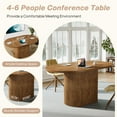 thumbnail image 5 of Tribesigns Oval Conference Table 47.24 Inches for 4 People, Rustic Wood Meeting Table with Polygon Base, Small Office Desk for Break Room, Seminar, Brown, 5 of 9