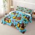 thumbnail image 3 of spefrowx Cartoon Summer Gorilla Twin Quilt Set for Teens, Kawaii Duck Pool Twin Coverlet Set, 2 Pieces, 3 of 7