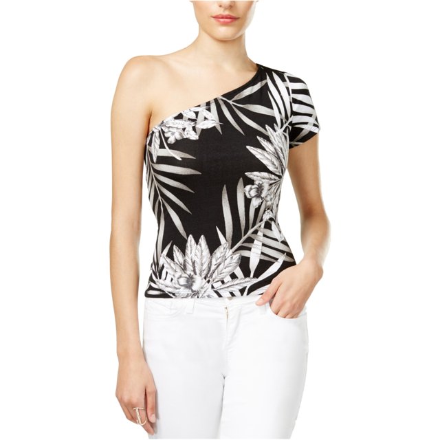 Blusa Floral de Un Hombro GUESS Negra X-Large