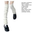 thumbnail image 6 of Mightlink 1 Pair Leg Warmers Over Knee Pompoms/Ribbed Soft Knitted Stretchy Keep Warm Solid Color Autumn Winter Women Boot Stockings for Daily Life, 6 of 6