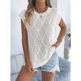 thumbnail image 4 of Women Round Neck Sweater Vest Sleeveless Summer Casual Shirts Knit Tank Top Color L, 4 of 9