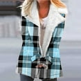 thumbnail image 2 of Winter Warm Plus Size Jackets for Womens Fashion Zip Up Composite Plush Button Lapels Jacket Outwear Coat, 2 of 5