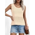 thumbnail image 3 of PRETTYGARDEN Womens Crochet Tank Tops Summer Spring Boho Sleeveless Cute Knit Sweater Vest Trendy Beach Vacation Clothes, 3 of 10
