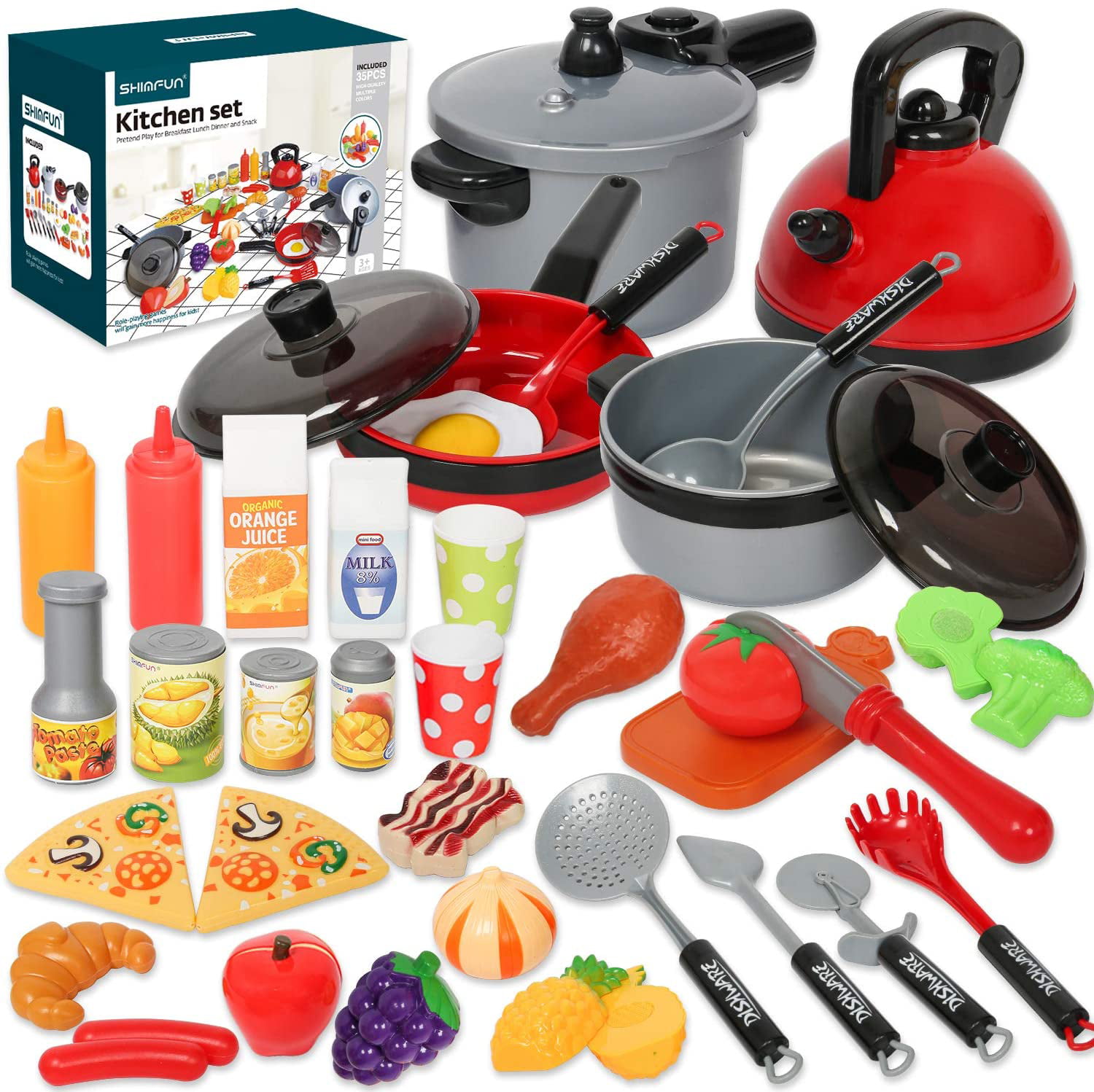 Kitchen Playset Play For Kids Pretend Play Toy Toddler Kitchenware Cooking Set 