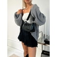 thumbnail image 2 of Women Y2k Fall Winter Open Front Cardigan Long Sleeve Knitwear Sweater Outerwear for Teen Girl, 2 of 6