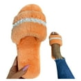 thumbnail image 4 of Aayomet House Slippers Casual Women's Slip Shoes Fashion Flock Lace Slippers Toe On Round Women's slipper,Orange 10, 4 of 4