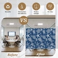 thumbnail image 5 of Navy Blue Coastal Window Privacy Film, Nautical Beach Starfish Coral Summer Static Cling UV Sun Blocking Heat Control Window Tint Day and Night, Non-Adhesive One Way Windows Privacy Cover 23.6''x59'', 5 of 7