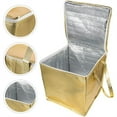 thumbnail image 7 of Scheam Gold Aluminum Foil Thermal Grocery Bag,Reusable Insulated Cake Carrying Bags,Portable Food Delivery Tote Bag,Non-woven Zipper Pizza Bag,for Home Picnic Restaurant Takeaway 1 Pcs, 7 of 7