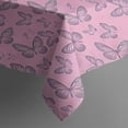 thumbnail image 3 of Pink Butterfly Pattern Rectangle Tablecloth 60"x84",Waterproof Polyester Rectangle Table Cloth, Wipeable Spillproof Polyester Tablecloth for Dining, Camping, Indoor and Outdoor, 3 of 5