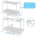 thumbnail image 4 of 2 Tier Under Sink Organizer Shelf Expandable Kitchen Cabinet Storage Rack White, 4 of 7
