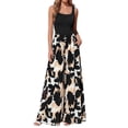 thumbnail image 3 of Jumpsuits for Women Summer One-Piece Sleeveless Boho Floral Wide Leg Romper Vacation Outfits Black Rice Print XL, 3 of 9