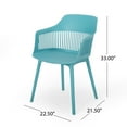 thumbnail image 5 of GDF Studio Irene Outdoor Modern Dining Chair, Set of 4, Teal, 5 of 7