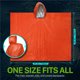 thumbnail image 1 of Poncho de lluvia de emergencia [1 paquete] [Retiene el 90% del calor corporal] Impermeable reutilizable resistente a la intemperie para hombres, mujeres, adultos, camping, senderismo (naranja), 1 of 5