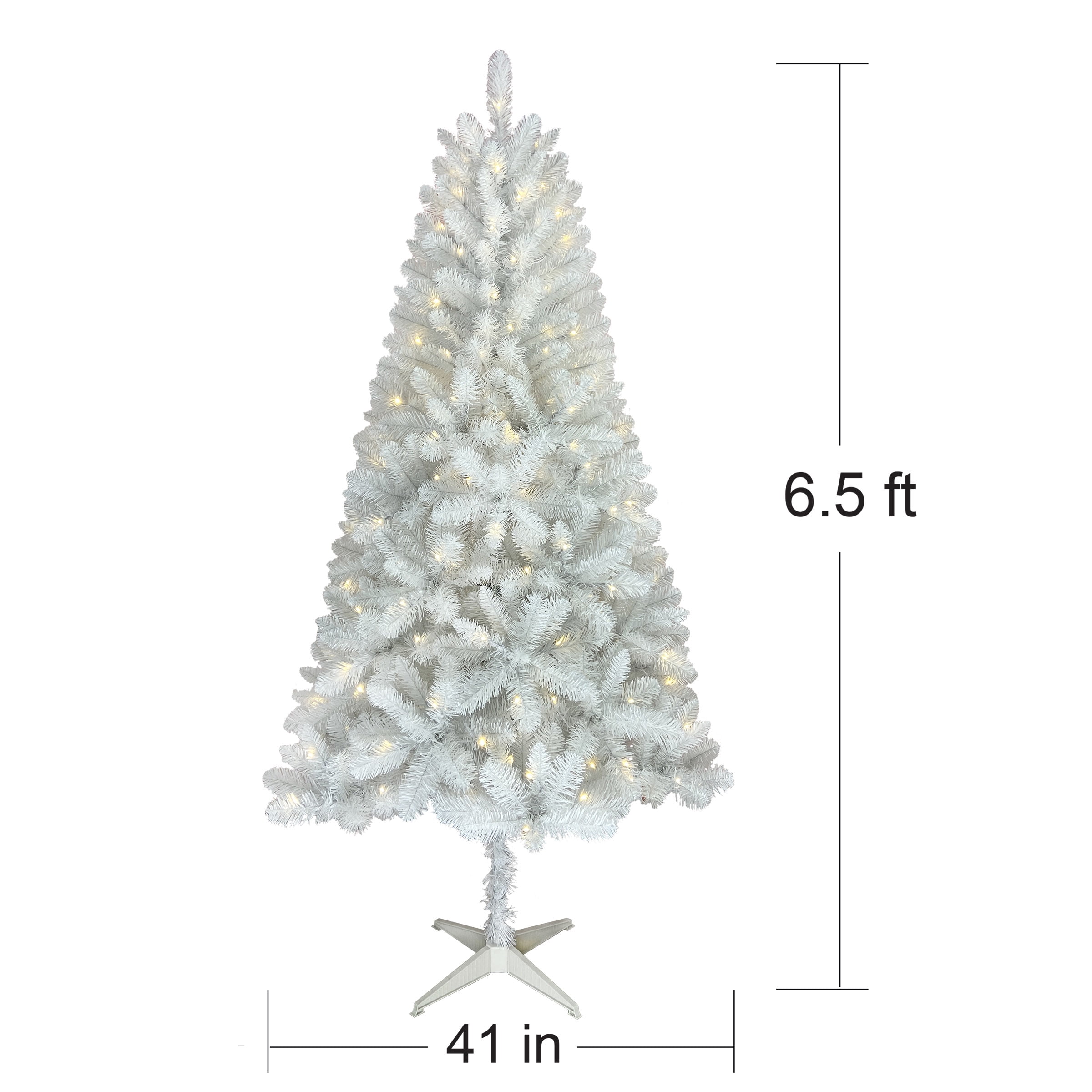 Holiday Time 6.5' Pre-Lit LED Paxton Pine Christmas Tree-White