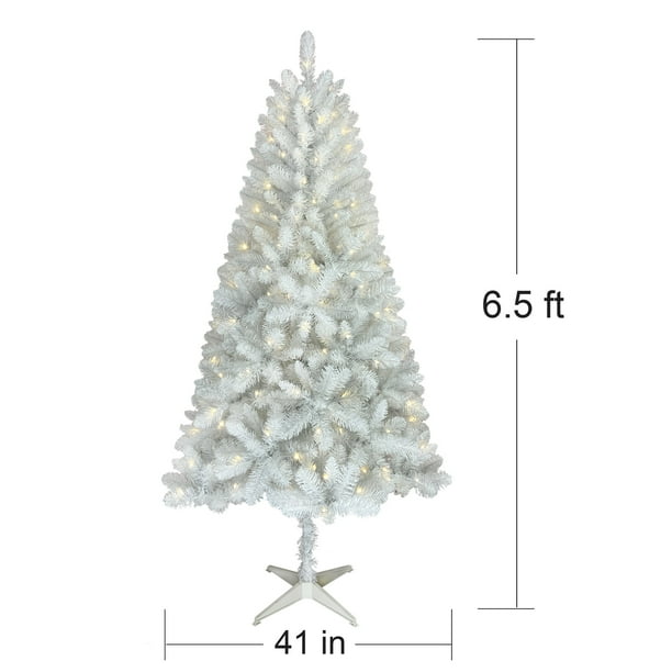 Holiday Time 6.5' Pre-Lit LED Paxton Pine Christmas Tree-White
