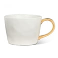 thumbnail image 1 of Set of 6 Matte White With Gold Handle Tea Cup, 1 of 5