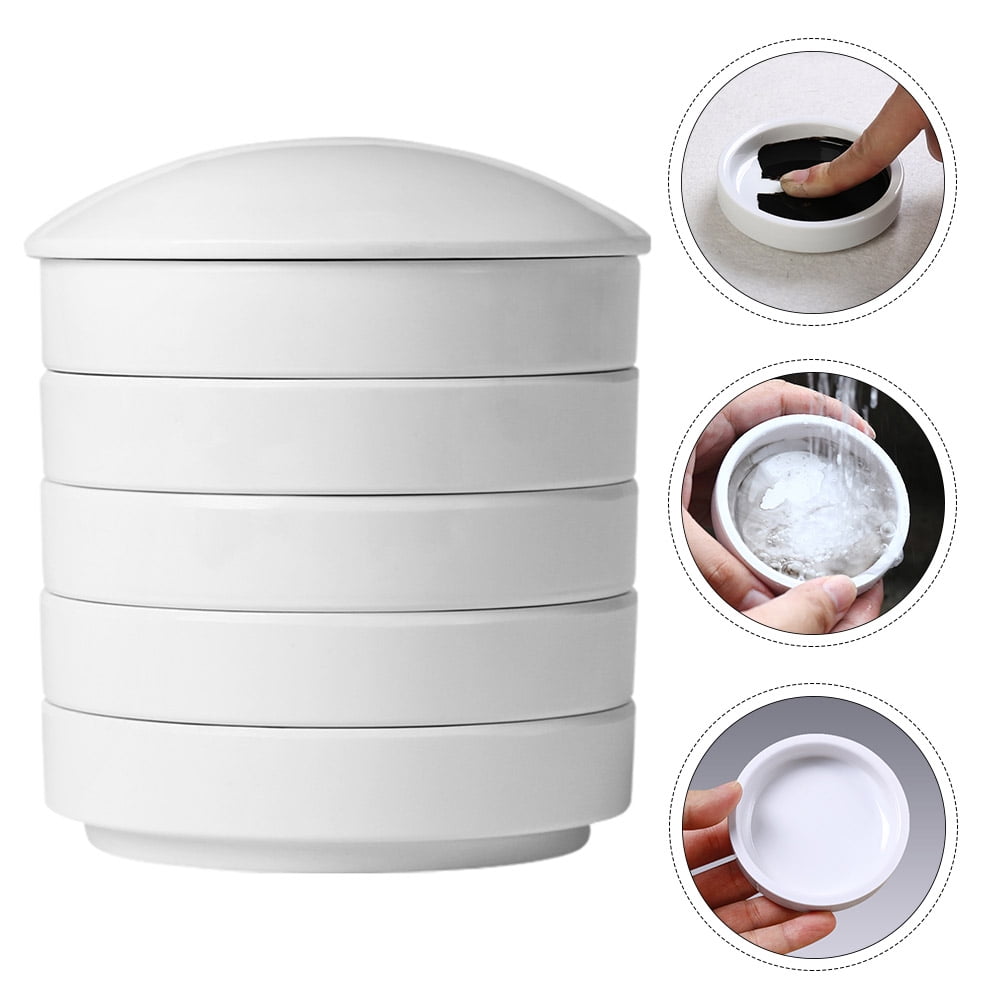 Supvox Ceramic Ink Dish White for Painting Stable Performance Easy Cleanup
