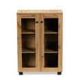 thumbnail image 3 of Baxton Studio Mason Modern and Contemporary Oak Brown Finished Wood 2-Door Storage Cabinet with Glass Doors, 3 of 7