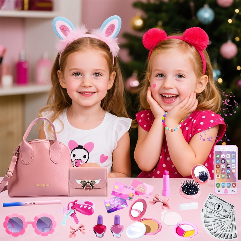 Bolso De Mano De Juego Con Maquillaje Simulado Para Niñas De 3 A 6 Años – Set De Accesorios De Princesa Para Juego De Roles E Imaginación