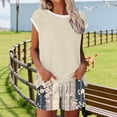 thumbnail image 4 of YueHuiYing Womens Two Piece Outfits Summer Lounge Sets Tracksuit V Neck Buttons Down Tops and Shorts Set with Pockets, 4 of 6
