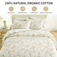 thumbnail image 6 of DDUOXIN 100% Cotton Queen Size Bedspread - 102x120 Gold Beige/White Floral Reversible Oversized Bed Spread for Queen Bed, Lightweight Elegant Vintage Quilts All Season Coverlet Bedding Set, 3 Piece, 6 of 12