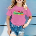 thumbnail image 2 of PMVFHDE Hauts d'Été pour Filles T-Shirts d'Été Manches Courtes Tunique Manches Courtes pour Filles T-Shirts d'Été Manches Courtes Col Rond pour Enfants avec Imprimés Mensuels Rose, 5-6 Ans, 2 of 4
