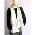 thumbnail image 6 of Pure Soft Jamdani Cotton Handwoven Khadi Scarf with Dazzling Swarovski Hotfix Crystals and Fringes, 6 of 11