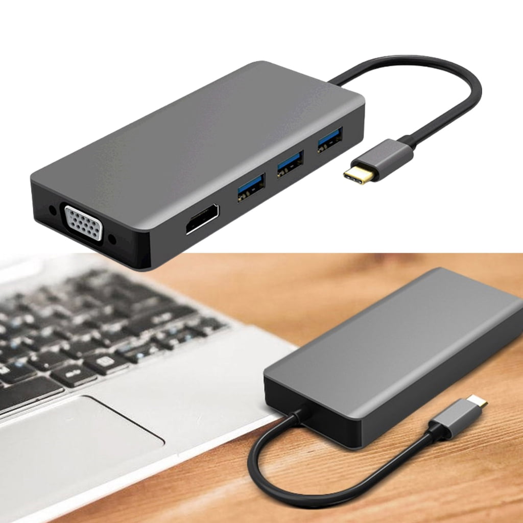 Zeiwohndc USB C HUBs Type C to Video VGA Adapter USB Expansion for Office Connectivity