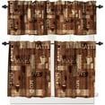 thumbnail image 4 of Coffee Kitchen Curtains Sets, Cafe Coffee Theme Valance for Kitchen Windows, Tea Party Coffee Bean Print Small Short Curtains Window Treatments Valance Sets for Kitchen Cafe, 54x36 Inch, 3 Piece, 4 of 4