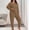 Brown, variant on Womens Plus Size Pajama Sets, Long Sleeve Casual Soft 2 PC Loungewear Sets White Size 4XL