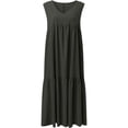 thumbnail image 5 of TKYCMSUAKI Womens Cotton Linen Dresses V Neck Sleeveless Tank Dress Loose Fit Solid Color Tiered Sundress with Pockets, 5 of 5
