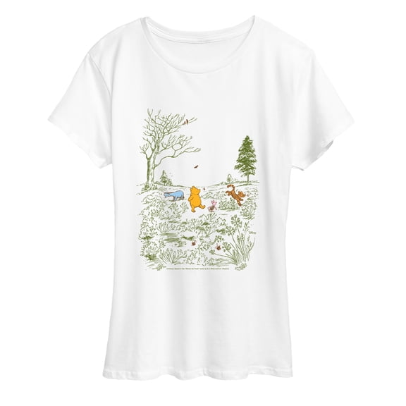 Winnie the Pooh - Cottagecore Scene Women's Short Sleeve Graphic T-Shirt