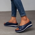thumbnail image 3 of LEEYNEER Women Sandals Clearance 2023! Women‘s Platform Wedge Sandals with Arch Support Flat Shoes Beach Sandals Non-Slip Causal Slippers Summer Athletic Outdoor Beach Sandals Non-Slip, 3 of 6