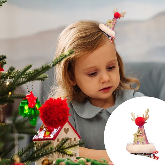 Ganfancp Accesorios de Navidad con Pilas de Botón Intermitente Sombrero Horquillas para Niños Niñas Super Lindo Tocado Horquillas Accesorios para El Cabello Adulto Ofertas Del Día 1X Pinza de Pelo Lu