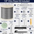 thumbnail image 2 of Kit de cables de acero inoxidable phepetroll 1/8 236 pies con M5, 2 of 7