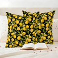 thumbnail image 2 of Outdoor Pillow Covers Pack of 2, Summer Lemon Flower Waterproof Throw Pillowcase Cushion Cases, Plant on Black Decorative Pillow Cover for Couch Sofa Home Bed Patio, 2 of 9