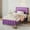 Purple, variant on 4 EVER WINNER Twin Size Upholstered Bed with Diamond Headboard and Footboard, Purple
