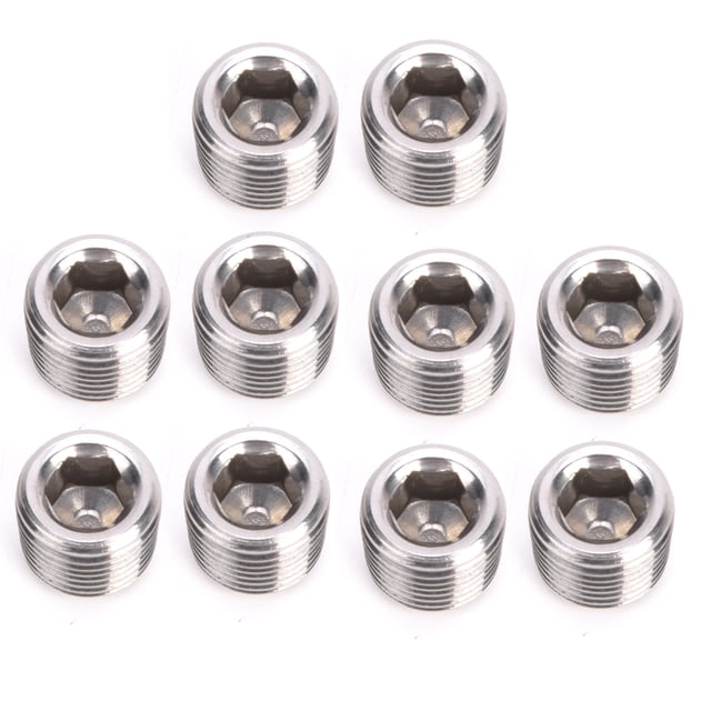 10PCS Hex Plug Head Male Hex Plug Head Pipe Fitting Plug Head Valve Lapping Tool 304 Stainless Steel Pipe Fitting Plug Head