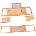 thumbnail image 4 of Wooden Bath Tray Bath Board Caddy Bathroom Rack Holder Adjustable length, 4 of 9