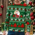 thumbnail image 2 of Chandail en Molleton Sans Capuche à Col Rond Imprimé de Noël Mode Automne Hiver pour Hommes Manches Longues Décontracté Confortable Mode Urbaine, 2 of 4