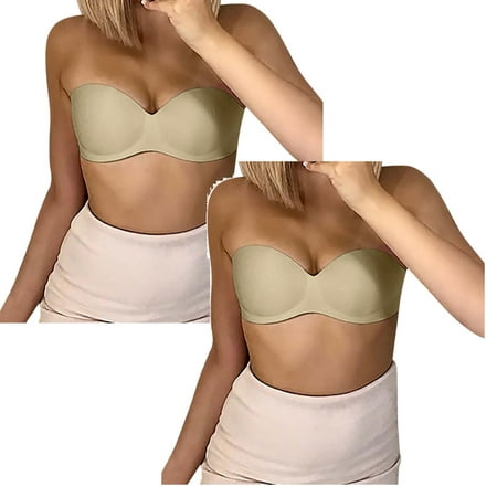 Kcodviy 2Pcs Strapless Pushup Bras Lift Womens Bras Push Up Padded Bra Women Upwingsbra Wireless Womens Bras Push Up Padded Non Underwear Bra Womens Bras Push Up Padded Womens Bras Push Up P