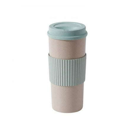 

Reusable Coffee Tea Cup Double-wall Insulation Wheat Fiber Straw Mug Coffee Cup Outdoor Water Bottle Travel Insulated Cup